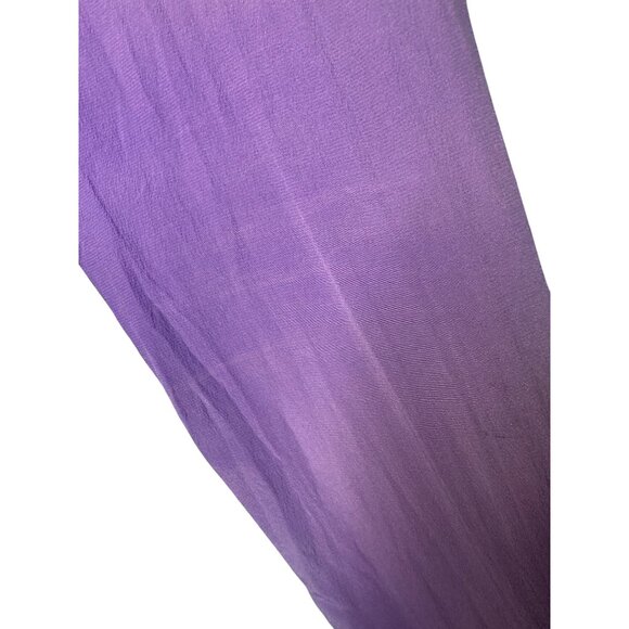 Diane Gilman Stained Glass Printed Silk Blouse With Blue Gem Details Long Sleeve - Picture 8 of 12